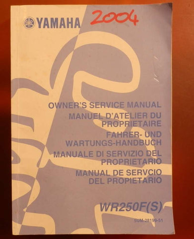 Manuale d'uso e manutenzione YAMAHA WR 250 F(S) 2004