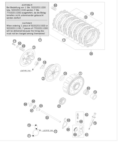 DISCO FRIZIONE ACCIAIO 1,5MM KTM SX/EXC 125/200 06/08