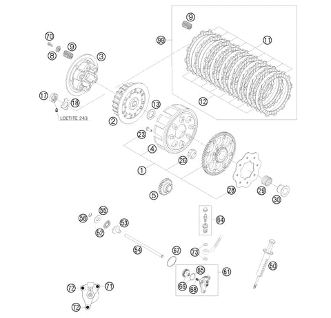 DISCO FRIZIONE ACCIAIO 1,2 mm KTM 250/300 SX/EXC 07/12