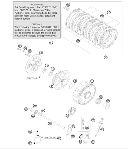 DISCO FRIZIONE INTERMEDIO 1,5 MM KTM SX 125/150 10/18