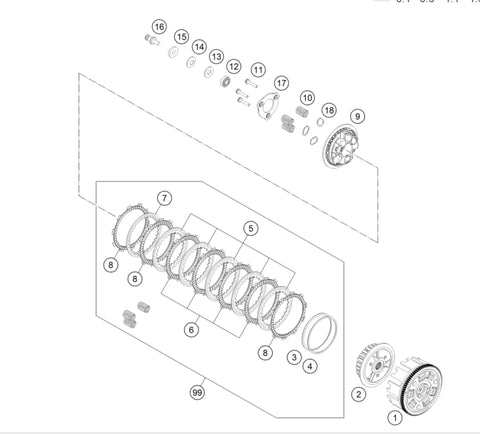 MOLLA FRIZIONE KTM 390 RC/DUKE 15/24 - 390 ADV 20/23